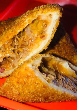 A picture of BBQ Rib Samosas.