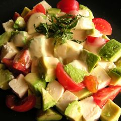 A picture of Super Easy Japanese-style Salad with Avocado and Tofu.