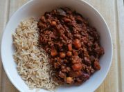 A picture of white beans with rice