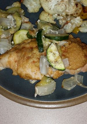 A picture of Hummus chicken.