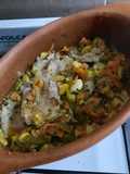 Verduras en cazuela con lengua
