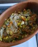 Verduras en cazuela con lengua