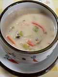 Cream stew with canned clam and dried vegetables