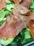 Keto Friendly Green salad with Smoked Salmon