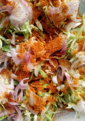 A picture of Awara in cabbage.