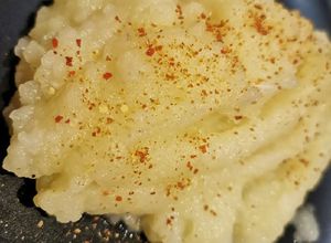 Une photo de Purée de radis noir au piment d espelette