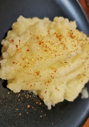 Une photo de Purée de radis noir au piment d espelette