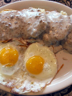 A picture of Toni's Biscuits & Sausage Gravy.