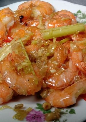 Hình của món Tôm rang sả.