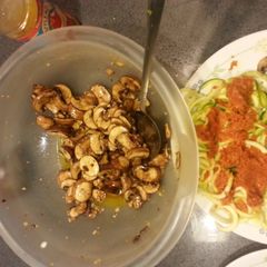 A picture of Raw Cooked Mushrooms.