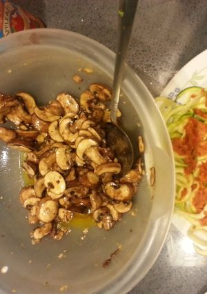 A picture of Raw Cooked Mushrooms.