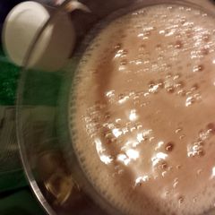 A picture of Strawberry banana protein smoothie.