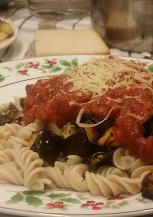 A picture of Roast Eggplant & Squash Fusilli.