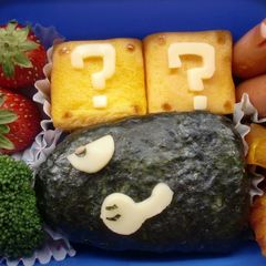 A picture of Bento with Bullet Bill from Super Mario.