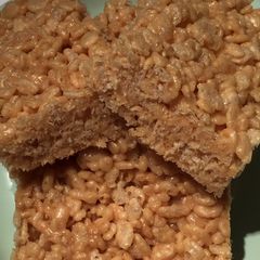 A picture of Peanut Butter Rice Krispies Treats.