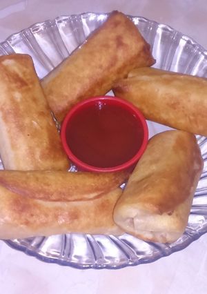 Una foto de Rollitos de jamón (4 ingredientes)🍣