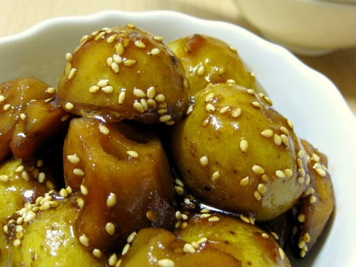 Recipe Stir-fried and Simmered New Potato and Lotus Root with Sesame Seeds the Awesome  Tasty