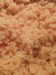 A picture of Mexican style rice.