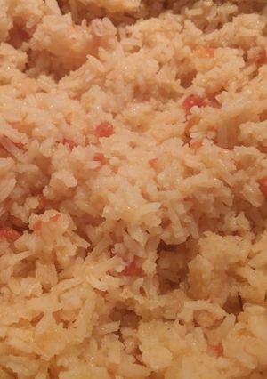 A picture of Mexican style rice.