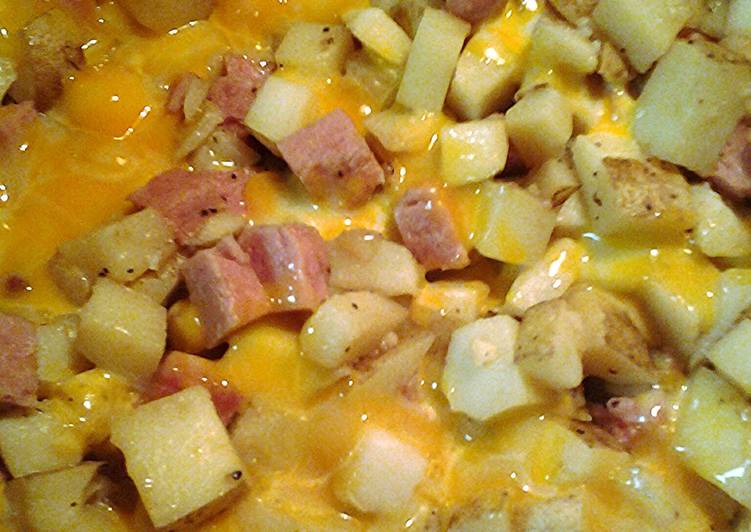 Steps to Make Super Quick Homemade cheese spam and taters