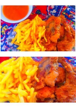 عکسی از دستور مرغ و سیب زمینی