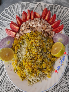 عکسی از دستور 🐟باقلا پلو با تن ماهی