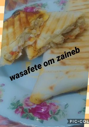 صورة لوصفة شاورما بعجينة روعة 😋 والحشو مثل طريقة المحلات 👍