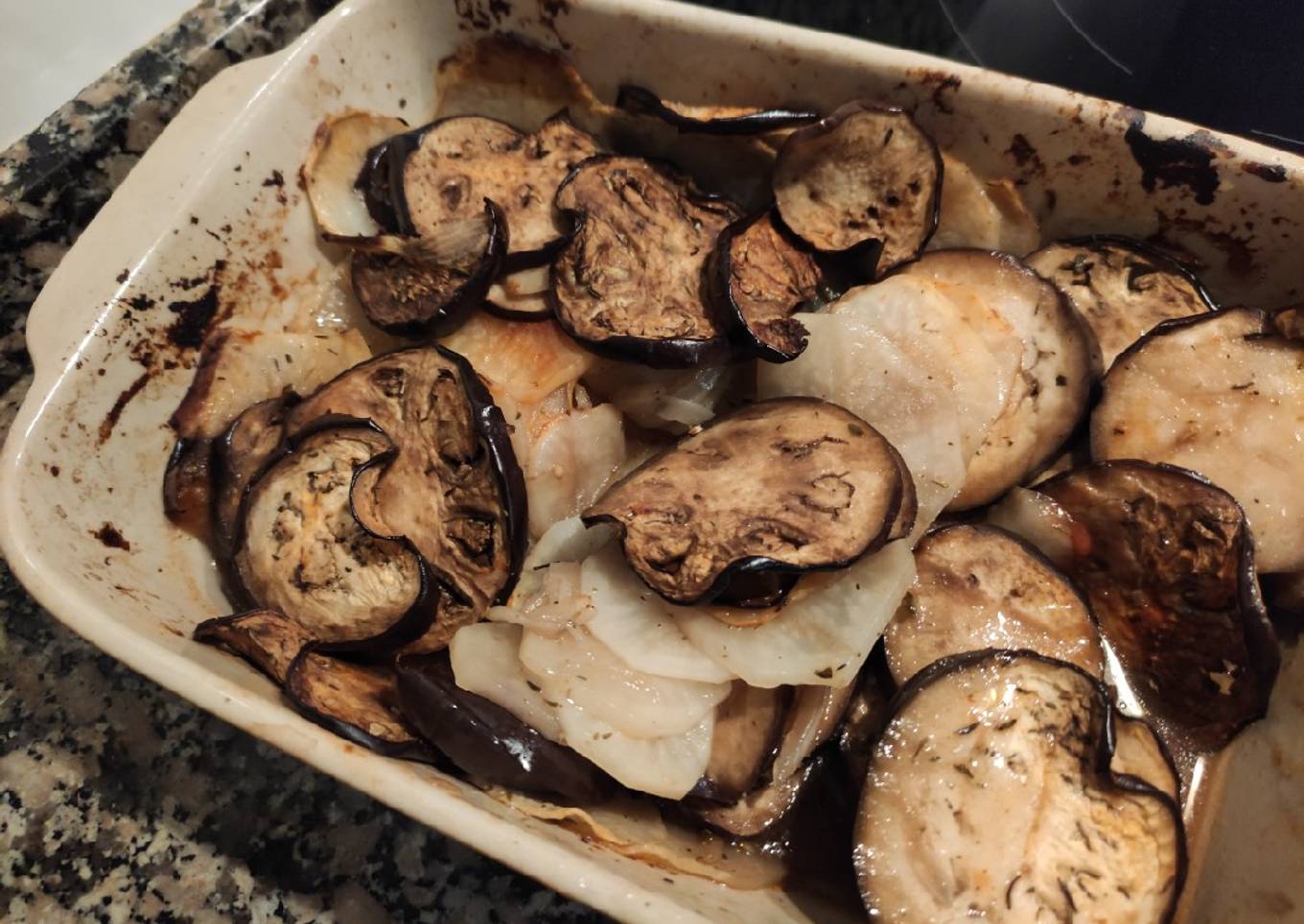 Berenjenas al horno con patatas