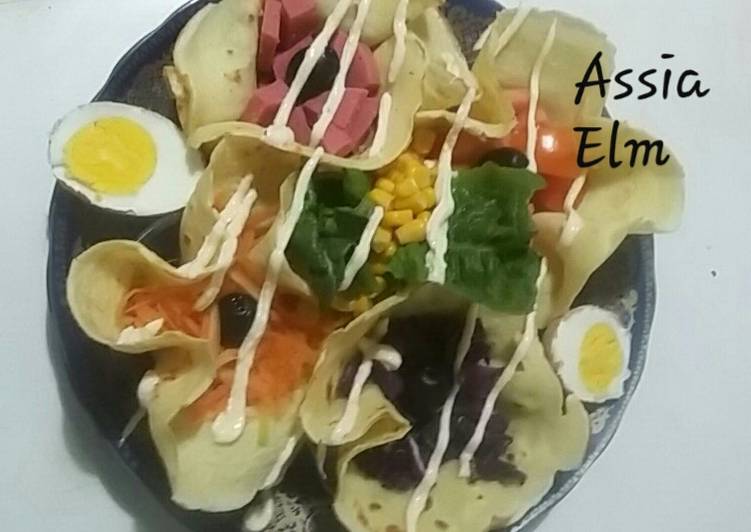 Étapes pour Préparer Parfait Salade crêpe