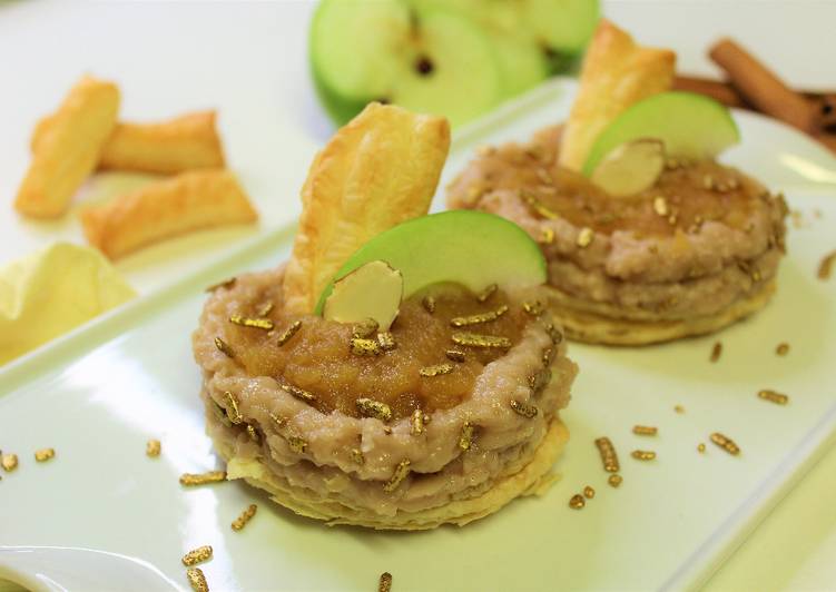 Timbal de compota con crema de canela