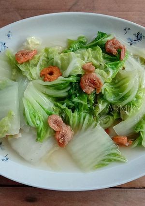 รูปของ ผักกาดขาวผัดน้ำปลา กุ้งแห้งกรอบ