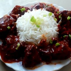 A picture of Schezwan chicken.