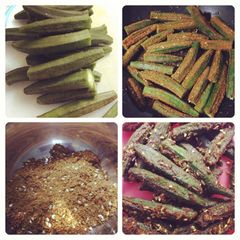 A picture of Bharwan Bhindi/Stuffed Okra.