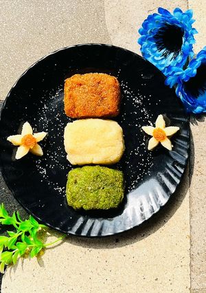 ট্রাই কালার সব্জী সুজির হালুয়া (tri colour sabji sooji halwa recipe in Bengali) রেসিপির প্রধান ছবি