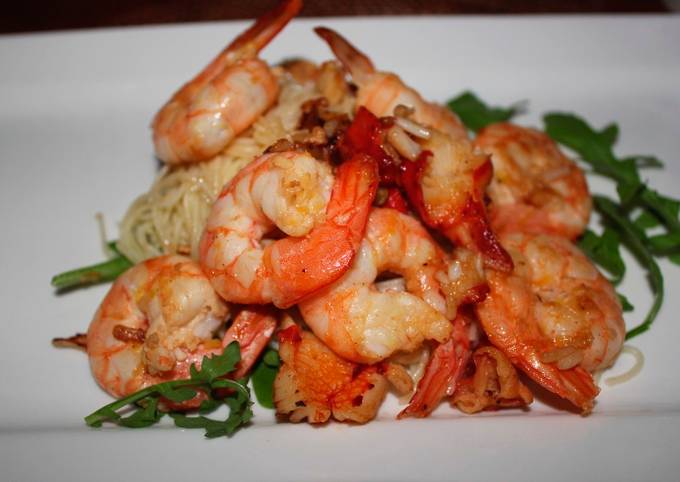 Angel hair Pasta with Chilli Prawn