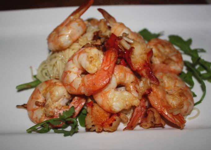 Angle hair Pasta with Chilli Prawn
