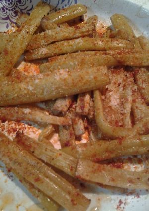 A picture of Fried whole lotus stalks.