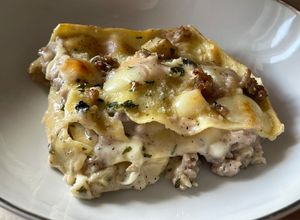 Foto di Lasagna bianca salciccia e porcini