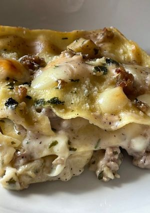 Foto di Lasagna bianca salciccia e porcini