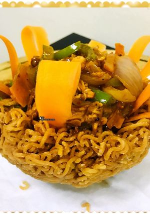 A picture of Homemade Ching’s Chinese basket noodles.