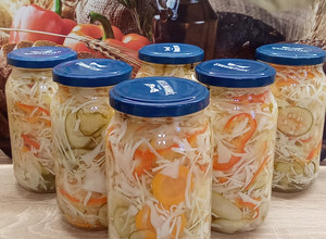 Házi csalamádé tartósítószer nélkül 🥕🧅🥒🥬🌶️ recept fotója