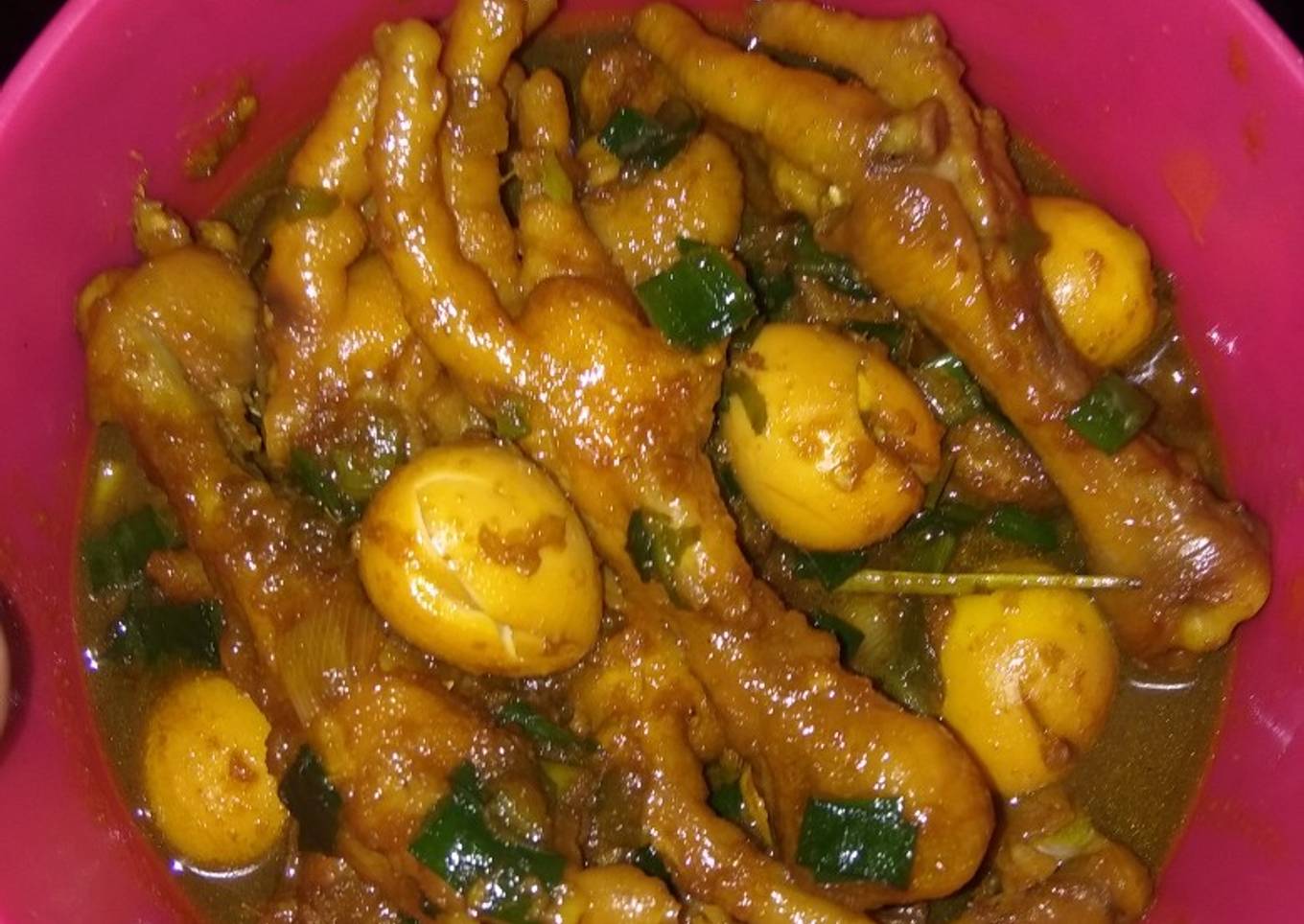 Ceker&telur puyuh pedas manis