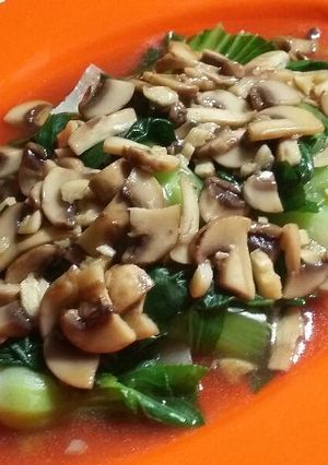 Foto resep Bokchoy Siram Jamur Simpel