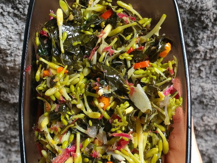 Cara Gampang Membuat (181) Tumis Bunga Pepaya Kecombrang, Enak