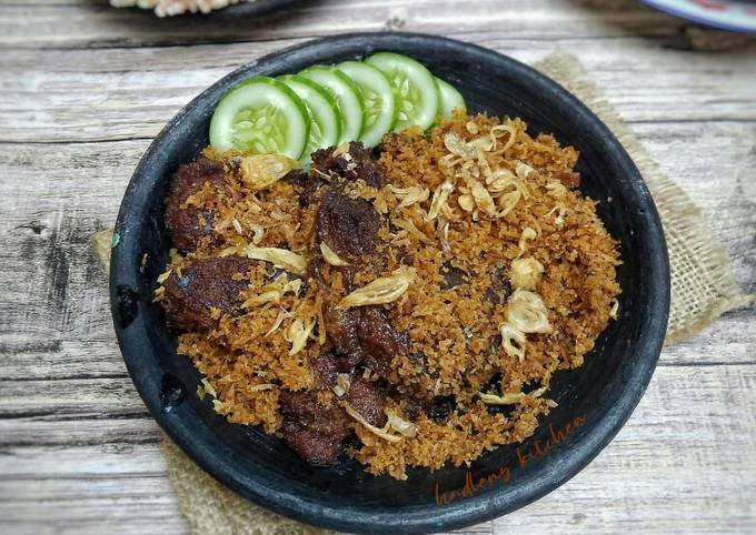 Ini dia! Resep memasak Daging Sapi Goreng Tabur Serundeng yang sedap