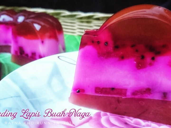 Anti Ribet, Membuat #66 Puding Lapis Buah Naga Enak