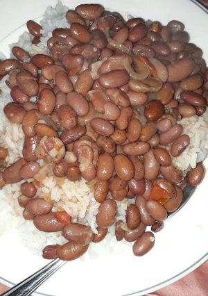 A picture of Rice and beans.