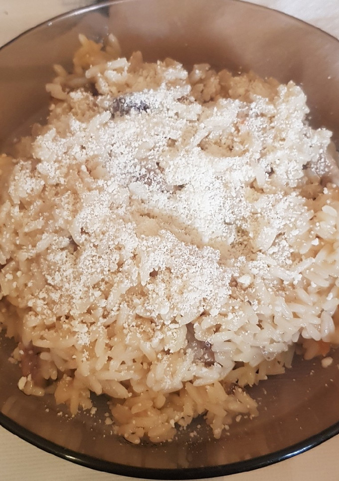 Una foto de Risotto de setas vegano
