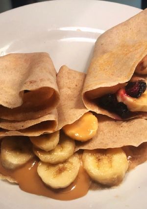 Una foto de Panqueques integrales y saludables (crepes o crepas)
