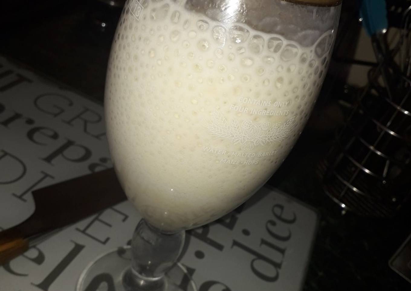 Homemade banana milkshake